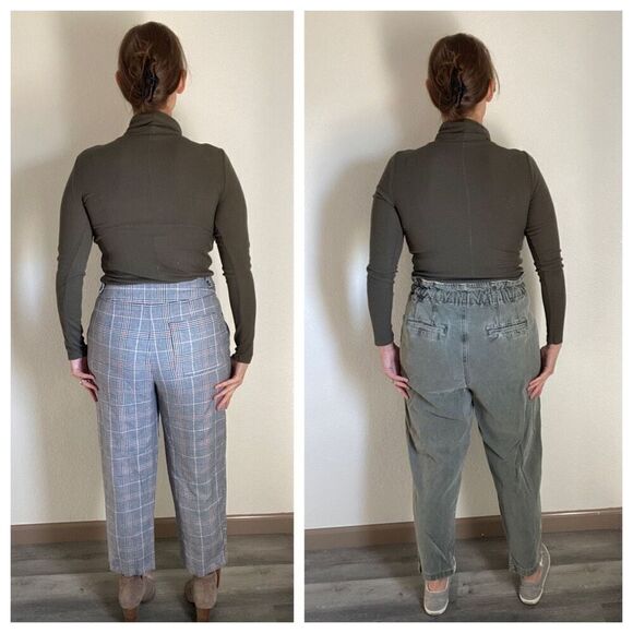 Loft Ribbed Turtleneck Shirt Long Sleeves XS Stretch Olive Green - Picture 5 of 10